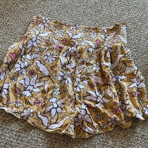Aerie Floral High Waist Shorts - Tan and Pink